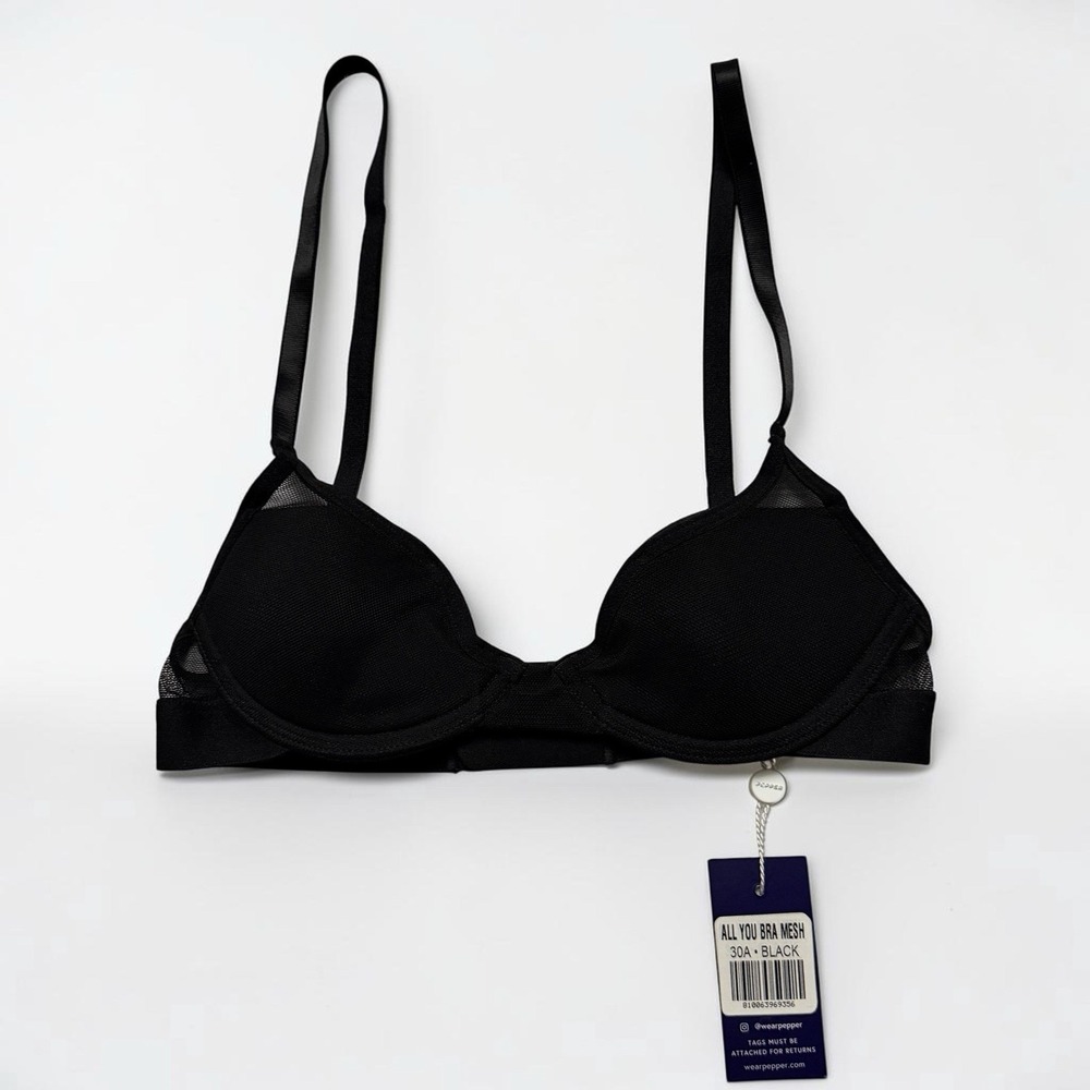 Pepper All You Mesh Bra Black Size 30A Classic Convertible Straps